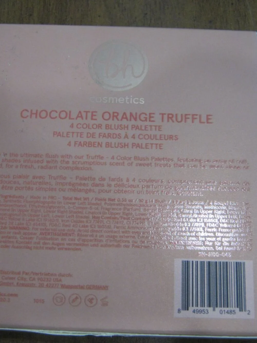 BH Cosmetics Chocolate Orange Truffle Blush Palette